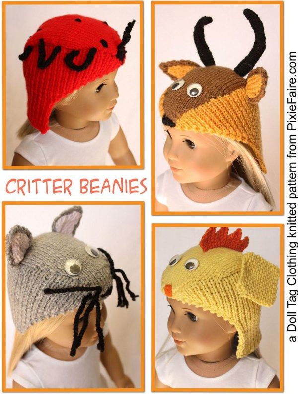 Critter Beanies Knitting Pattern Fashion - Image 2