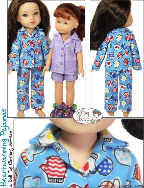 Heartwarming Pajamas Pattern for Les Cheries and Hearts For Hearts Girls Dolls Sale - Image 2