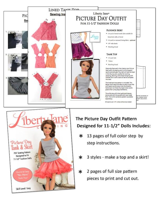 Picture Day Skirt & Tank for 11-1 2  Fashion Dolls Sale - Image 4