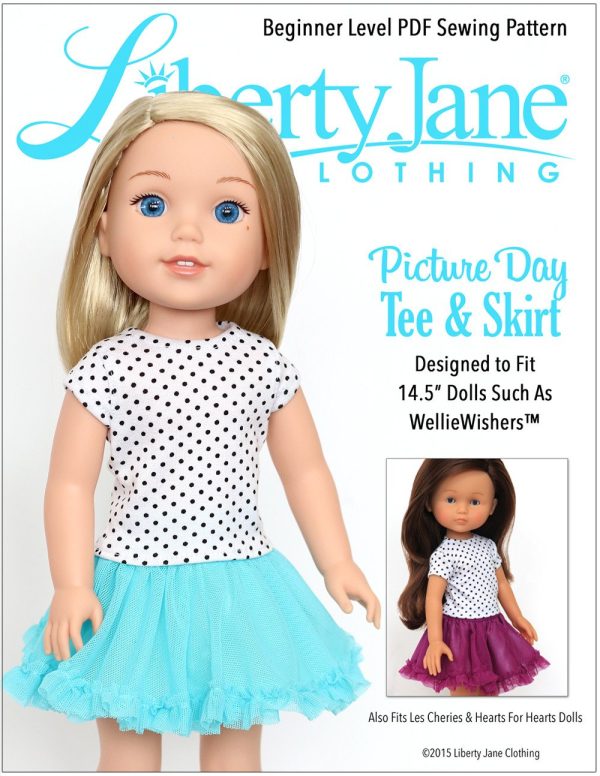Picture Day Tee and Skirt 14.5 Inch Doll Clothes Pattern Online