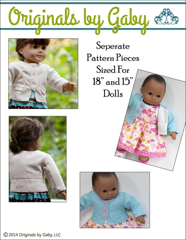 Snappy Little Jacket Bundle 15  and 18  Doll Clothes Pattern For Cheap - Image 3