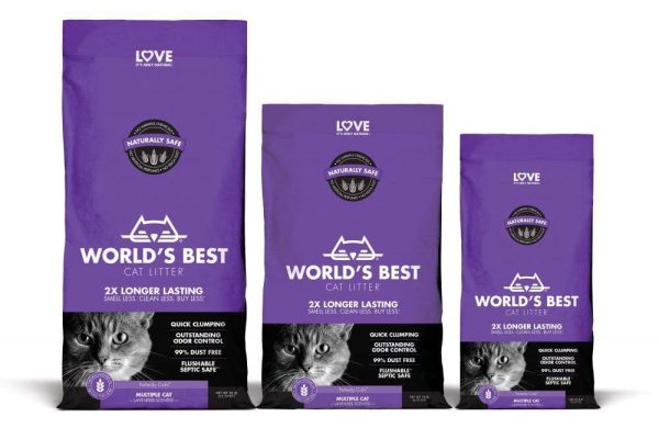 World’s Best Cat Litter Lavender Scented Multiple Cat Clumping Formula Cat Litter Cheap - Image 3