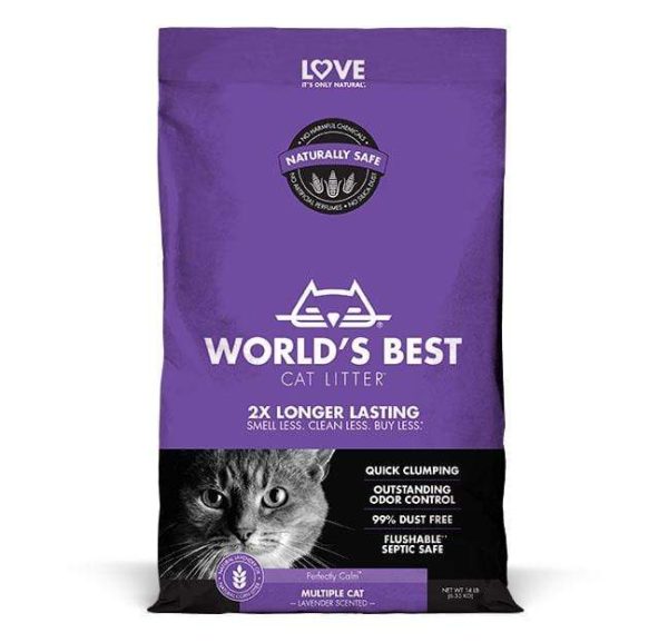 World’s Best Cat Litter Lavender Scented Multiple Cat Clumping Formula Cat Litter Cheap - Image 2